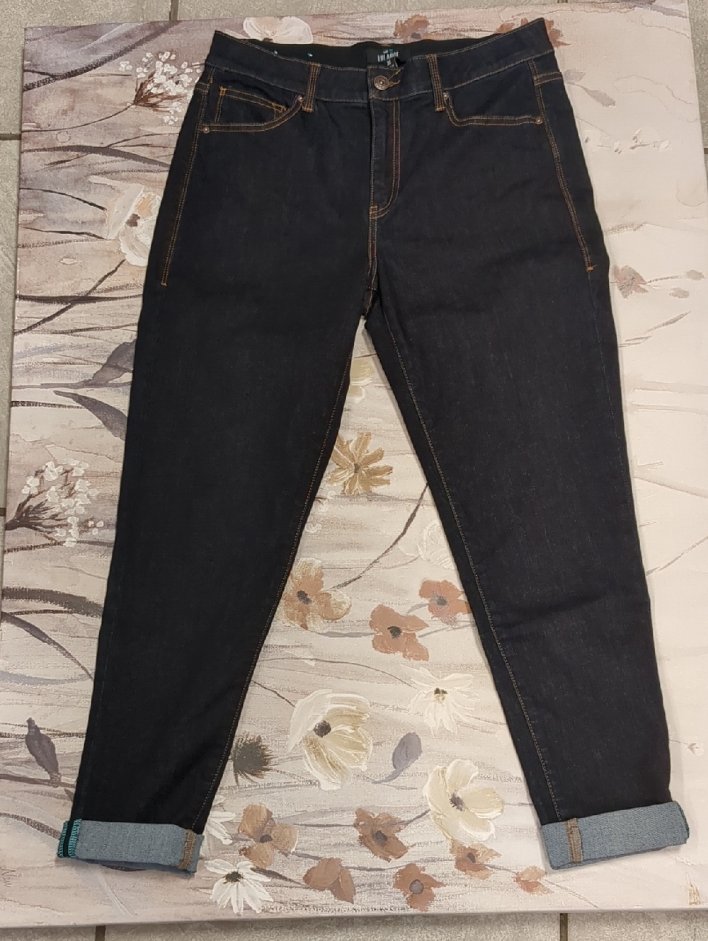 LuLaRoe Dark Indigo Jeans with Rolled Cuffs